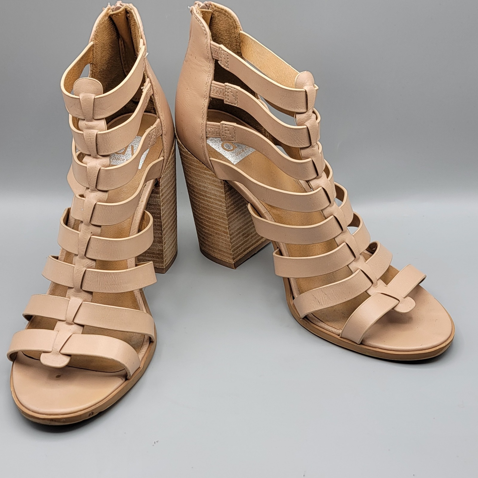 Dolce Vita Gary Nude Beige Strappy Gladiator Block Heel Sandals Womens 11